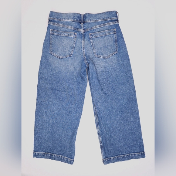 Banana Republic High Rise Wide Leg Crop Medium Wash Blue Jeans 30 - Picture 9 of 14